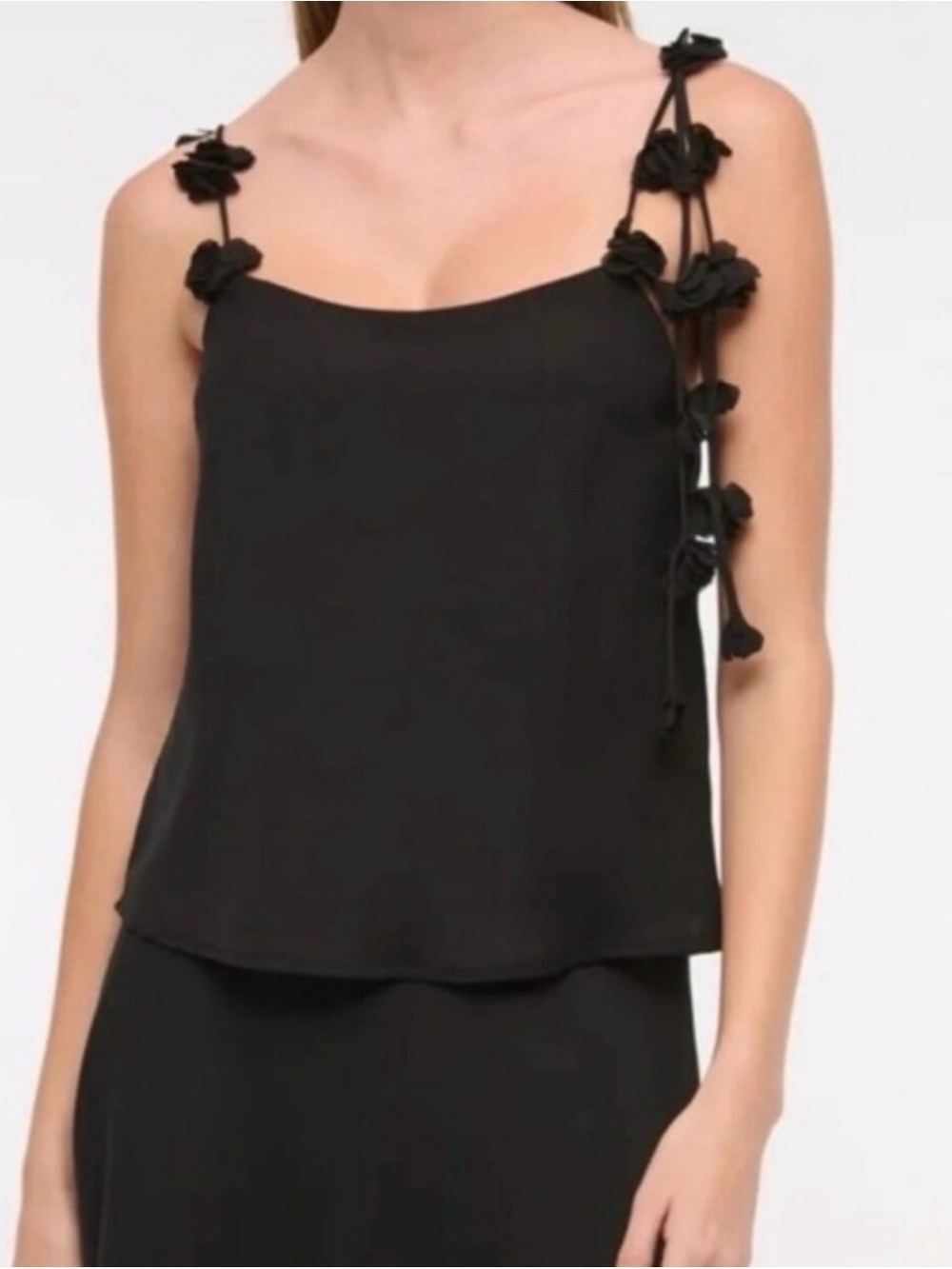 Abercrombie & Fitch Black Floral Strap Cami